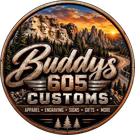 Buddys 605 Customs round badge logo